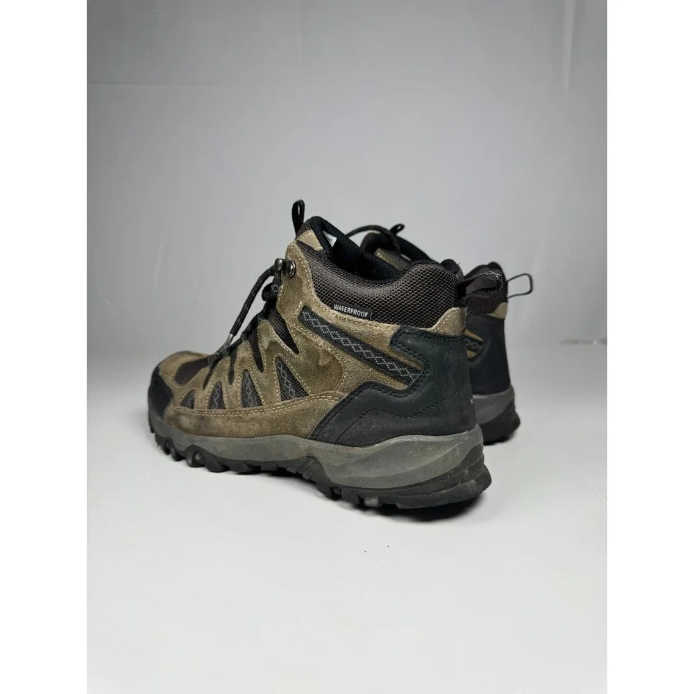 Eddie‎ Bauer Ridgeline Mens US 9 M Hiking Boots Brown Black Leather Waterproof